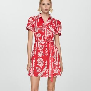 Mango Printed Bow Dress